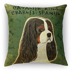 Cavalier King Charles tri-Color 16×16 inch Square Pillow Double Sided