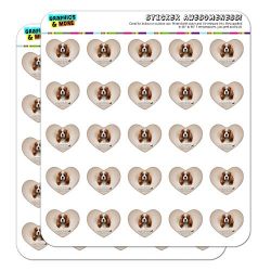 Cavalier King Charles Spaniel Dog Breed 1″ Heart Shaped Planner Calendar Scrapbook Craft Opaque Stickers