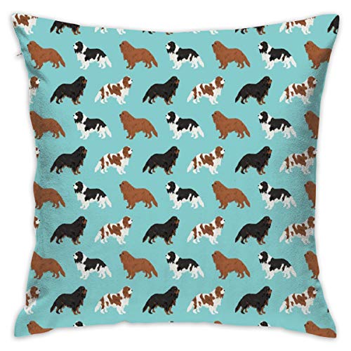 Throw Pillow Case Small – Cavalier King Charles Spaniel Fabric Cute Dog Pet Dogs Blemein Fabric Ruby Cavalier Black and Tan Dog Cute Dog Coat Dog Breed Fabric_567 Cushion Covers for Chair, 18×1